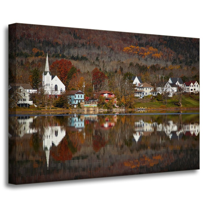 Картина върху платно MPINK, архитектура, есен, 70x50см