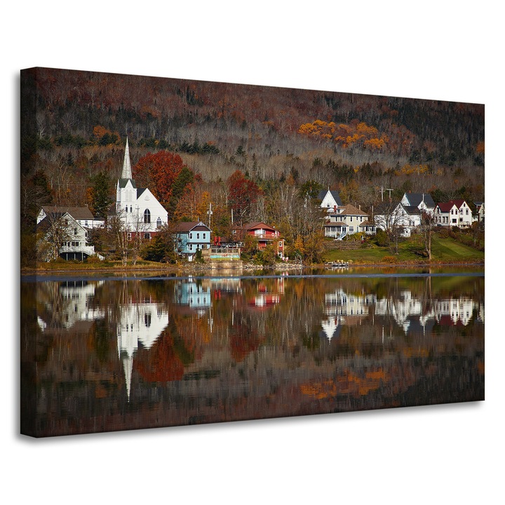 Картина върху платно MPINK, архитектура, есен, 90x60см