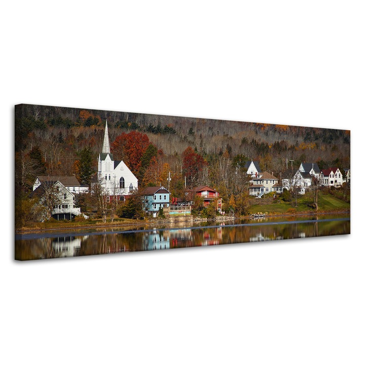 Картина върху платно MPINK, архитектура, есен, 120x40см