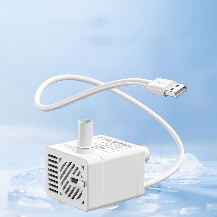 Pompa submersibila mini reglabila, alb, 50 gph, USB