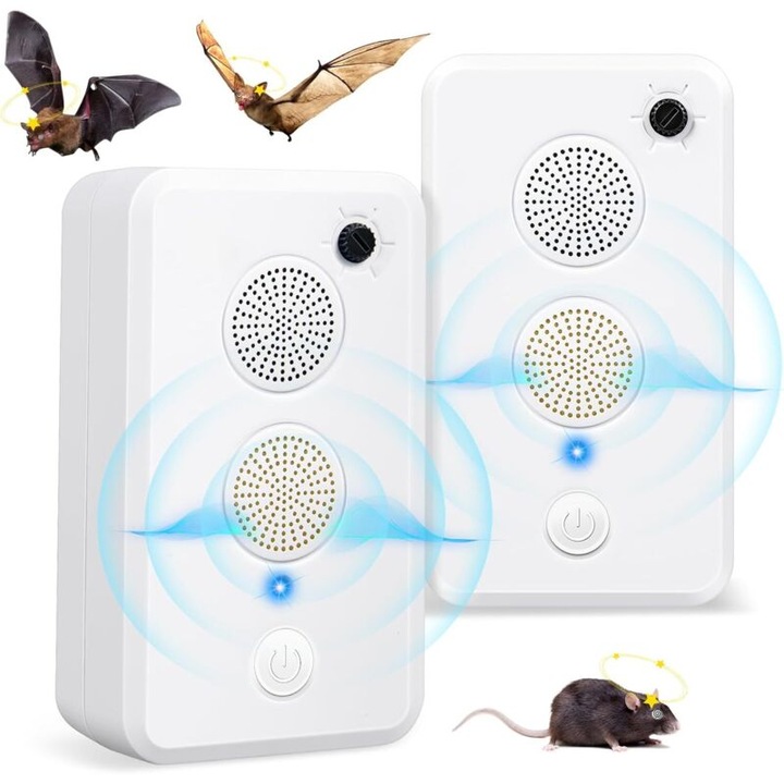 Aparat cu ultrasunete pentru tinerea liliecilor set 2, reincarcabil, interior-exterior, acoperire 4000m
