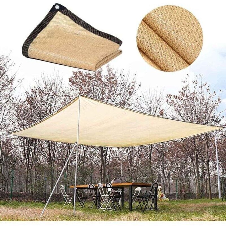 Panza de umbrire dreptunghiulara 3x5m, protectie UV 90%, bej, respirabila