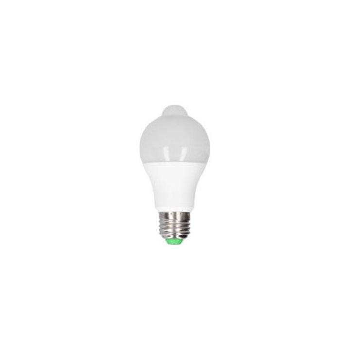 LED izzó mozgásérzékelővel, 12W, meleg fehér, 11.5x6cm