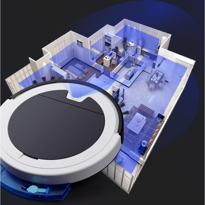 Robot aspirator electric, dual umed-uscat, capacitate mare, navigatie inteligenta, multicolor