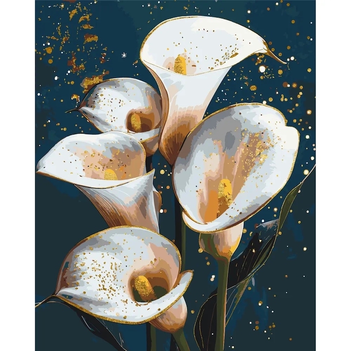Pictura pe numere Criando, panza numerotata intinsa pe sasiu de lemn, set pensule si culori acrilice, cutie carton cu maner, (culori acrilice metalizate) 40x50 cm LW30360
