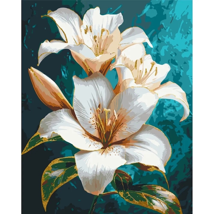 Pictura pe numere Criando, panza numerotata intinsa pe sasiu de lemn, set pensule si culori acrilice, cutie carton cu maner, (culori acrilice metalizate) 40x50 cm LW3294
