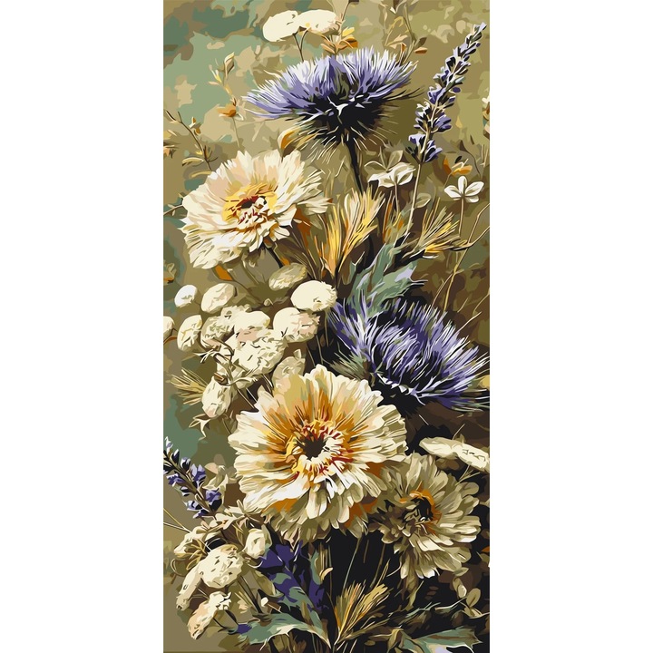 Pictura pe numere Criando, panza numerotata intinsa pe sasiu de lemn, set pensule si culori acrilice, cutie carton cu maner, 40x80 cm LW5195