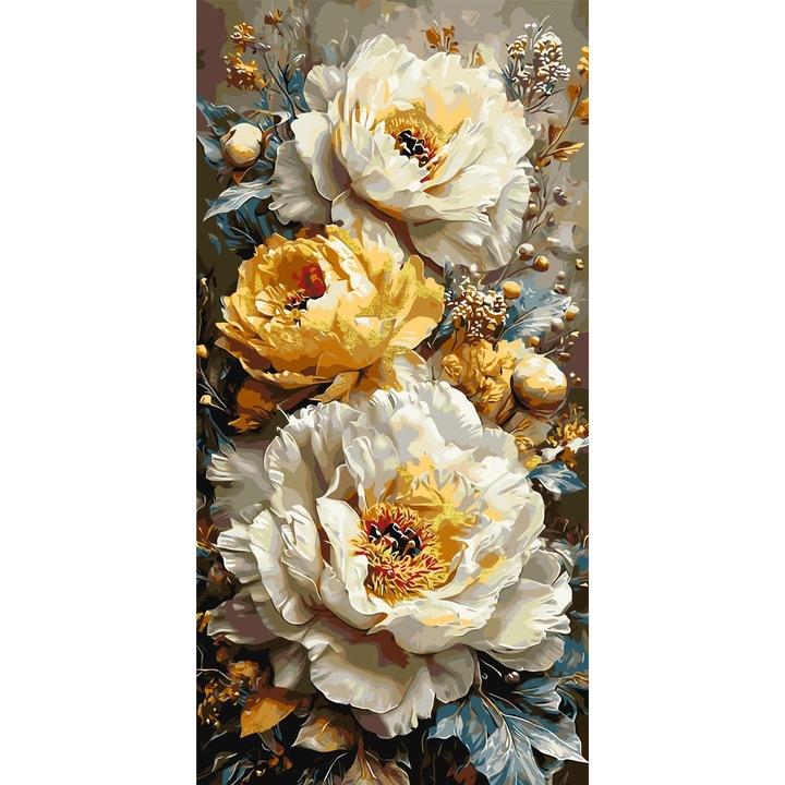 Pictura pe numere Criando, panza numerotata intinsa pe sasiu de lemn, set pensule si culori acrilice, cutie carton cu maner, 40x80 cm LW5192