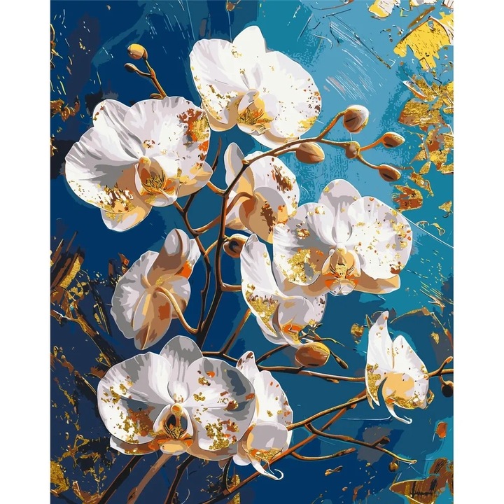 Pictura pe numere Criando, panza numerotata intinsa pe sasiu de lemn, set pensule si culori acrilice, cutie carton cu maner, (culori acrilice metalizate) 40x50 cm LW30431