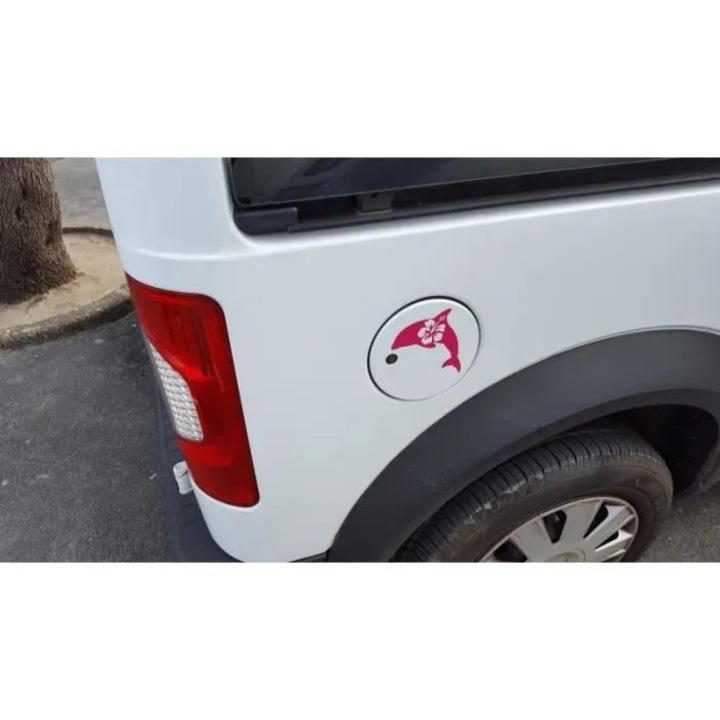 Sticker delfin autocolant, rezistent, rosu, 17cm