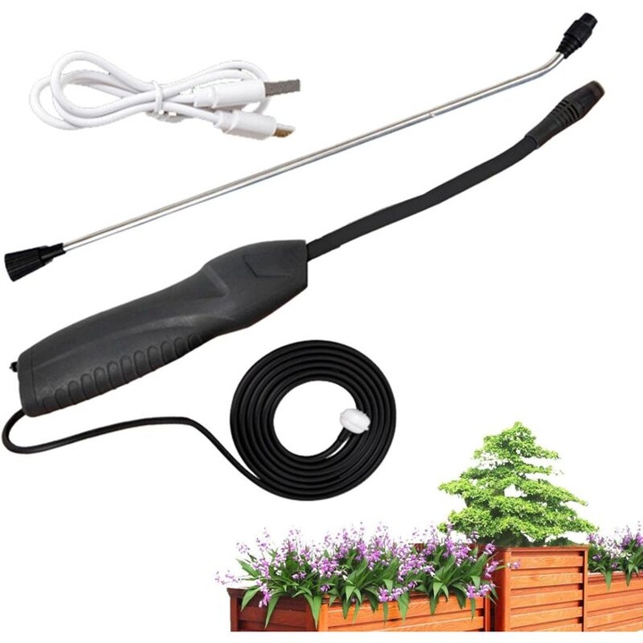 Pulverizator electric pentru gradina, inox, 800mAh, furtun 2m, ergonomic