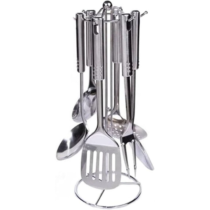 Set ustensile bucatarie 7 piese inox ergonomic multicolor