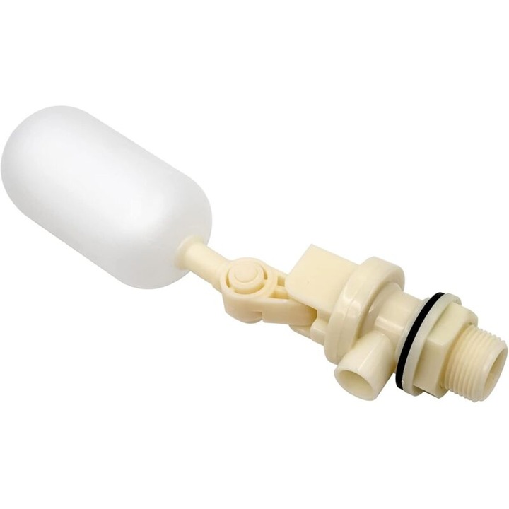 Automata úszószelep, fehér műanyag, 3/4" menet, DN20, állatitatóhoz