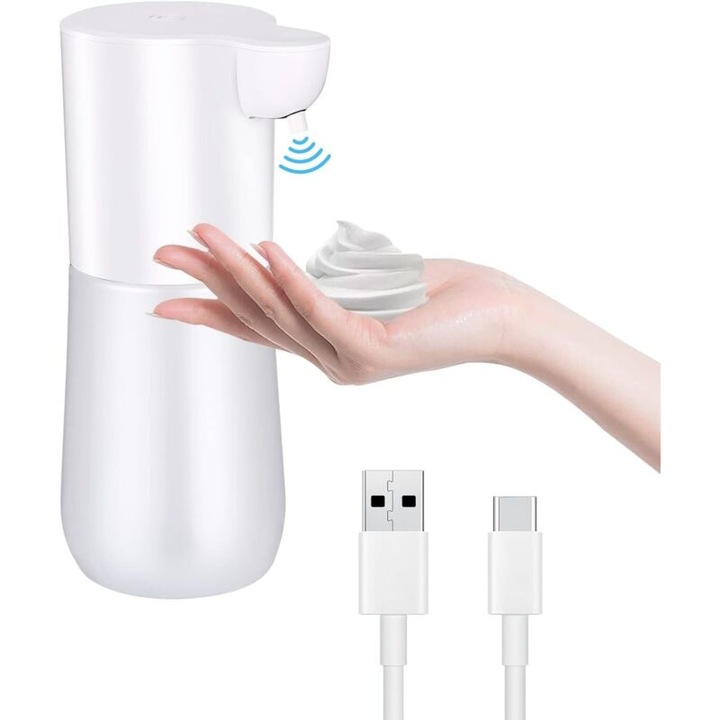 Автоматичен дозатор за сапун 600ml, регулируем, презареждаем чрез USB, водоустойчив IPX5
