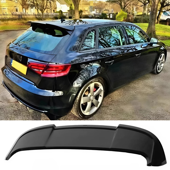 AUDI A3 (8V) 5 ajtós ferdehátú autó hátsó spoiler 2014-2020 zongora fényes fekete ABS műanyag