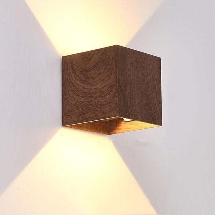 Aplica за стена LED дърво 8W 3000K 10x10x10cm топло бяло