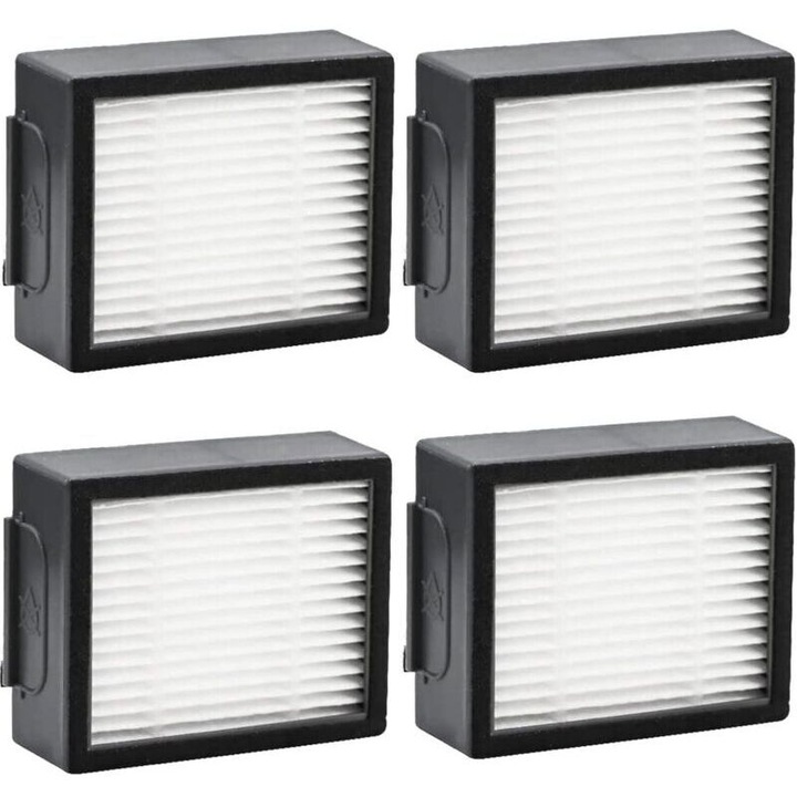 Set 4 filtre HEPA compatibile Roomba i3 i7 E5 E6 E7, alb, universal