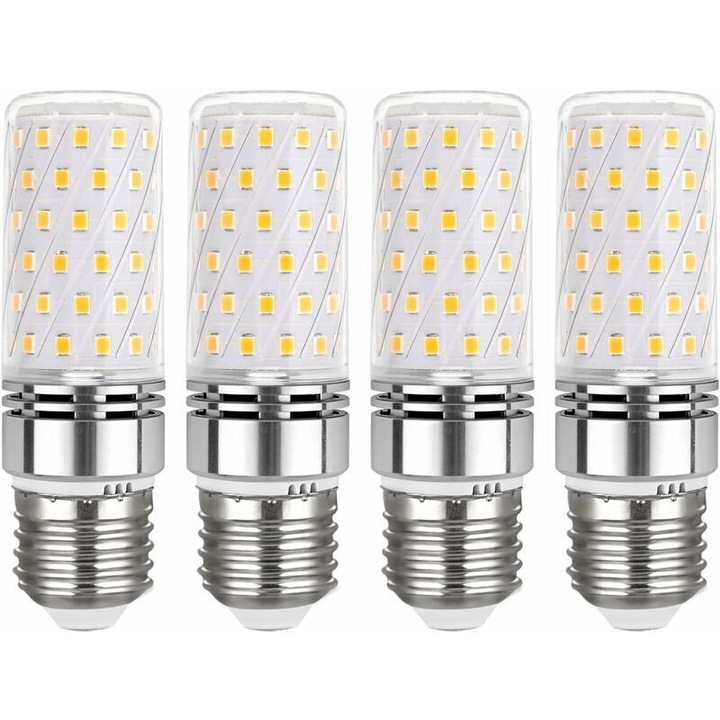 Комплект от 4 LED крушки E27 12W 6000K студено бяло 30x95mm