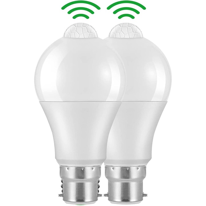 Bec LED B22 senzor miscare 12W alb rece 6000K 1020lm
