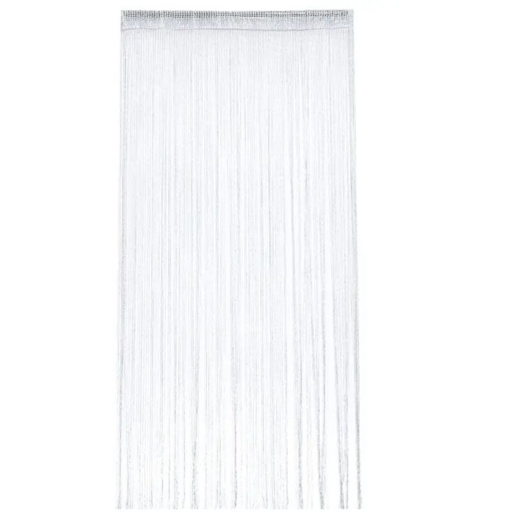 Blackout ajtófüggöny, 100x200cm, fehér poliészter, flitterekkel, rovarvédelem