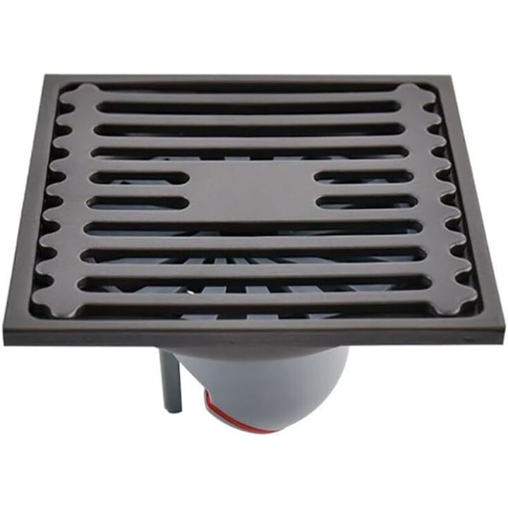 Sistem scurgere podea patrat inox, 10x10cm, cu filtru detasabil si protectie miros