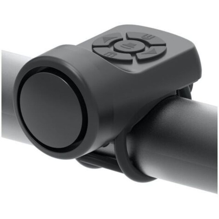 Sonerie bicicleta anti-furt 120dB 4 moduri sunet, USB reincarcabila, 34x60mm