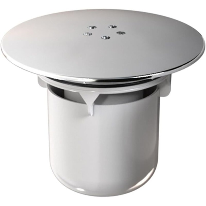 Capac scurgere pentru dus K0472-0605-XL3096, din ABS, O115 mm, crom/alb