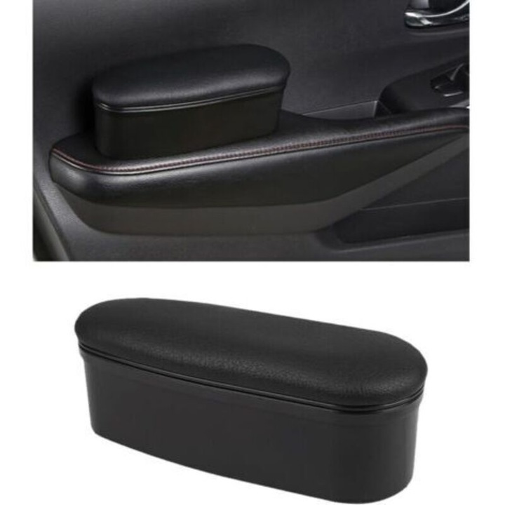 Cotiera auto universala, piele, ajustabila, negru