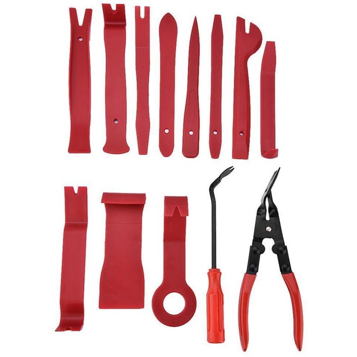 Set scule demontare tapiterie auto 13 piese nylon metal multicolor
