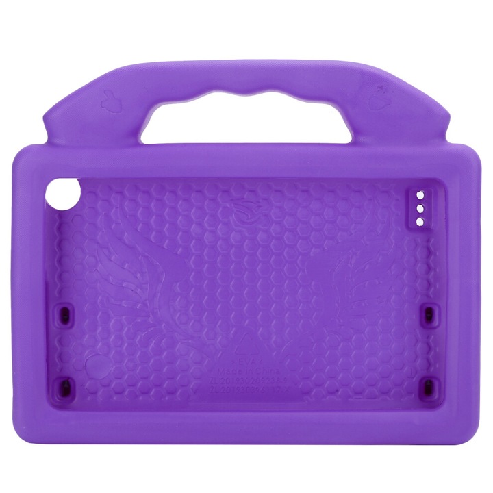 Husa tableta copii, dublu strat silicon si spuma EVA, suport pliabil, protectie completa, negru, Fire7