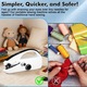 Mini masina de cusut, portabila, Fara fir.Alimentat cu USB/baterie, 5W, 2 viteze, ABS.Impermeabil, fin la atingere, maner antiderapant, usor de utilizat.Reparati haine, manusi, esarfe, perdele, textile etc.Cu clema, rigla de banda, bobine etc.Alb