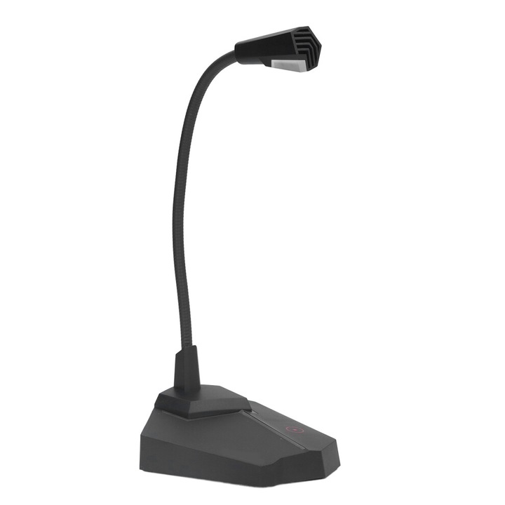 Microfon vocal compact cu functie reverberatie si mufa USB, negru