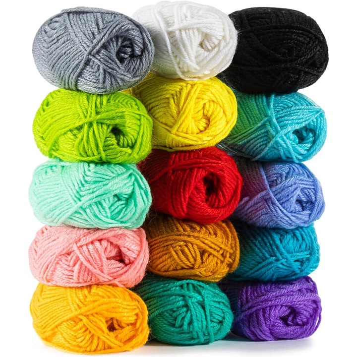 Puha, többszínű pamut fonal szett amigurumi horgoláshoz 50g 325m
