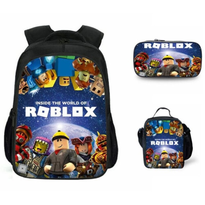 Set 3 piese ghiozdane Roblox, pentru scoala, multicolor