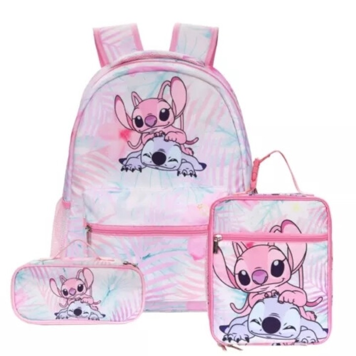 Ghiozdan copii 3D Lilo Stitch Angel multicolor 1pcs