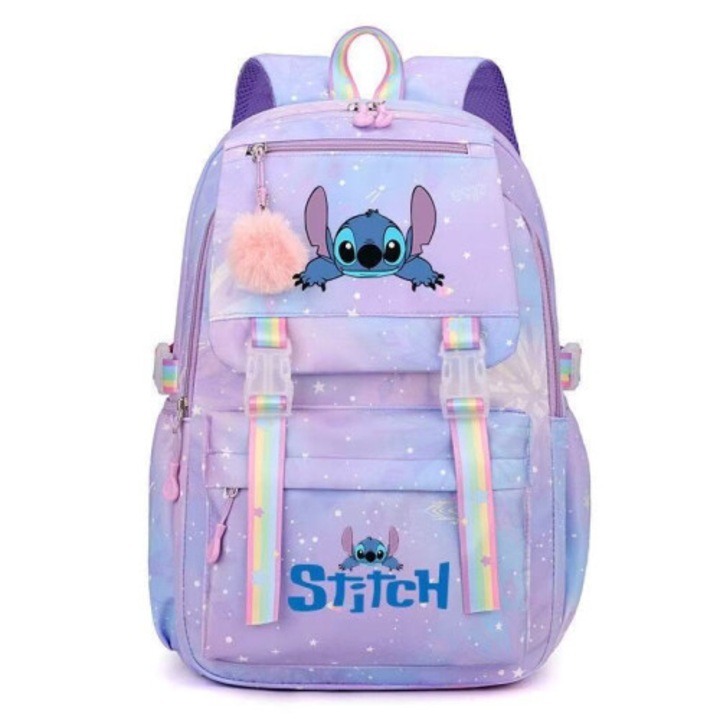 Ghiozdan copii Lilo Stitch, capacitate mare, respirabil, albastru, A4