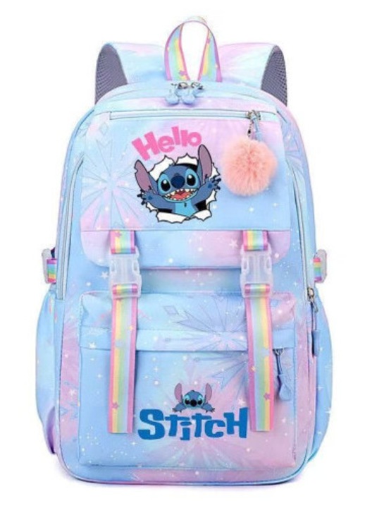 Lilo Stitch gyerek hátizsák, nagy kapacitású, légáteresztő, többszínű