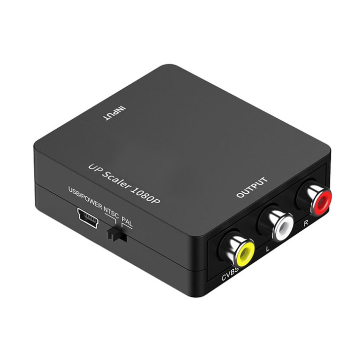Analóg videó HDMI átalakító, stabil, plug and play, fekete
