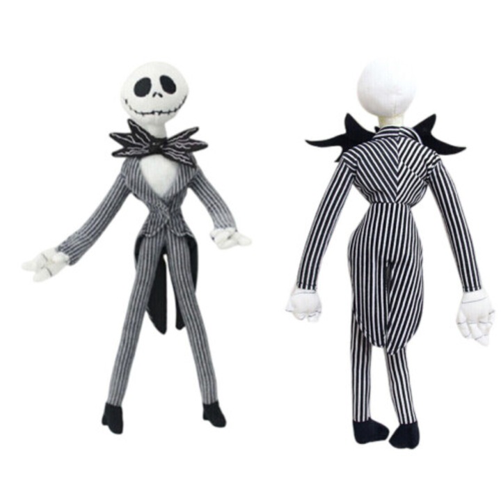Jack Skellington plüssjáték 50cm puha fekete-fehér
