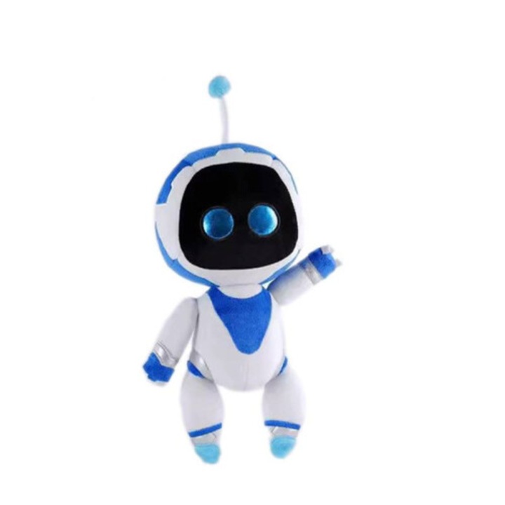 Kék Astro Bot plüssjáték 25x30cm, puha, PP pamuttal töltve