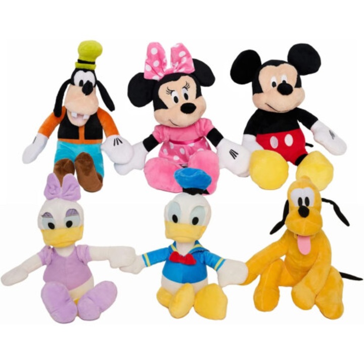 Set 6 jucarii de plus Disney Friends, multicolor, 28x28cm