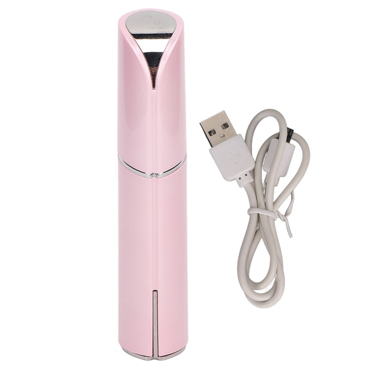 Hordozható arc epilátor, rose gold design, LED, USB újratölthető, hipoallergén