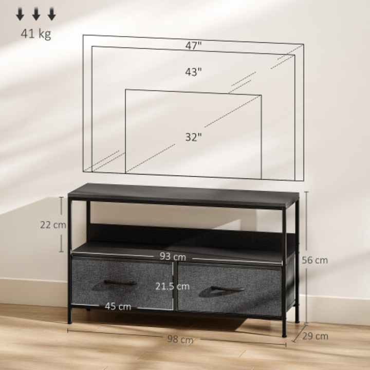 Comoda TV, OEM, alb, dimensiuni standard