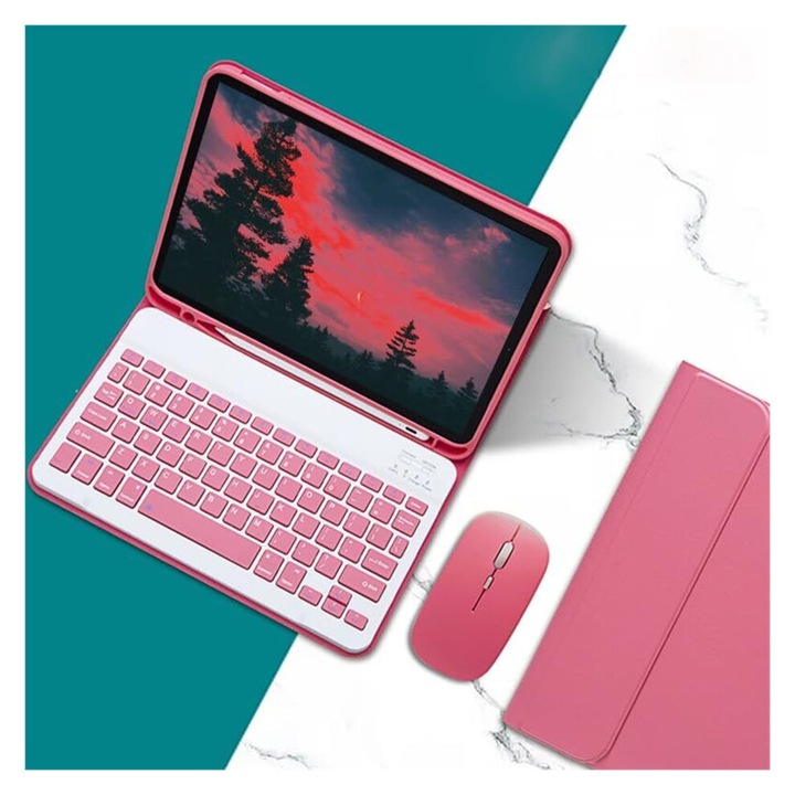 Husa tastatura detasabila folio cu suport creion pentru iPad 7-9 10.2 Air 3 Pro 10.5, negru
