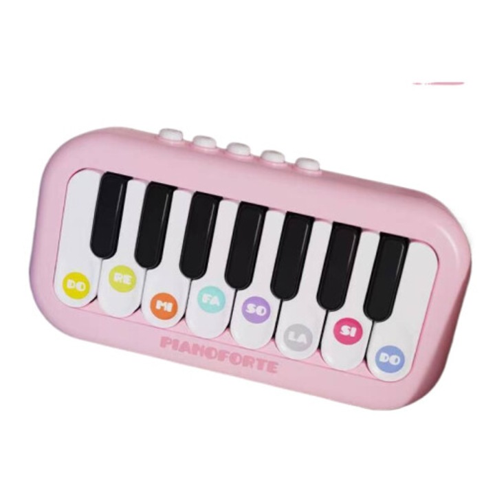 Mini elektronikus billentyűzet, műanyag, piros, kicsi