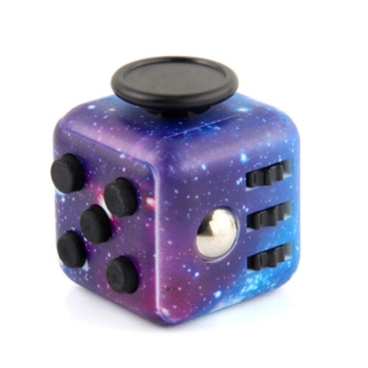 Интерактивна играчка сензорен куб звездно небе, син, 5x5x5см