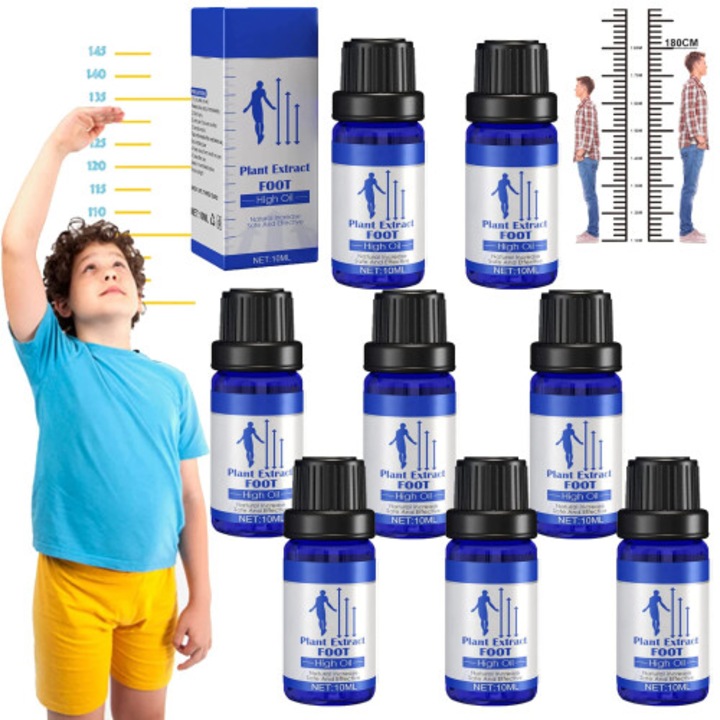 8 db természetes növényi masszázsolaj készlet, 10ml, magasságnövelő, éjszakai lábápoló