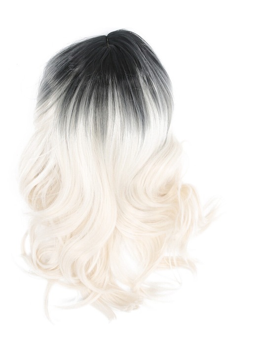Peruca Lace Front, lunga, valuri corp, ombre, par sintetic rezistent la caldura, ajustabila, multicolor