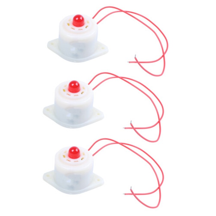 3 db ipari LED jelzőlámpa készlet, piros-fehér, 220V, 100DB