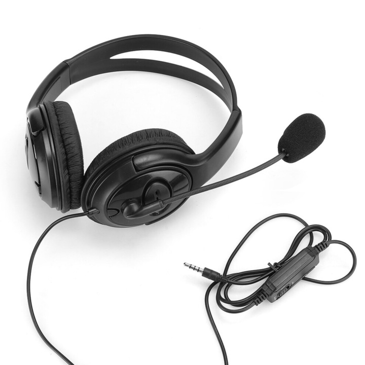 PC fejhallgató, ergonomikus, hajlítható mikrofon, fekete